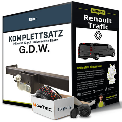 Anhängerkupplung starr für RENAULT Trafic +E-Satz Set NEU
