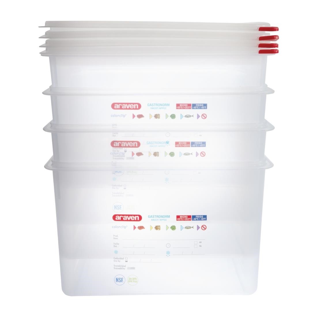 Araven Food Container - 28 litre (1/1 GN). 200(h) x 530(w) x 325(d)mm. Box quantity: 4 - Image 2