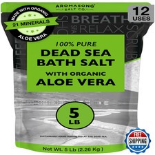 Aromasong Dead Sea Salt Organic Aloe Vera Spa Bath Salts 5 Lbs Fine Bulk