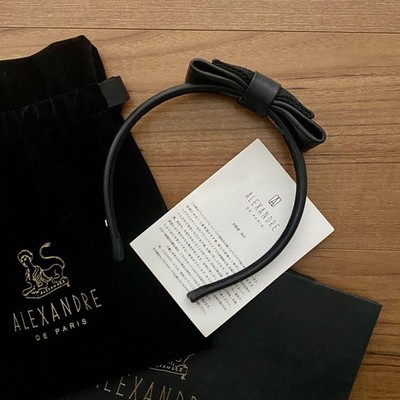 Rare Extreme Alexandre De Paris Leather Ribbon Headband
