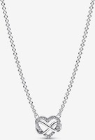 Funkelnde Unendlichkeits-Herz Collier-Halskette Damenhalskette
