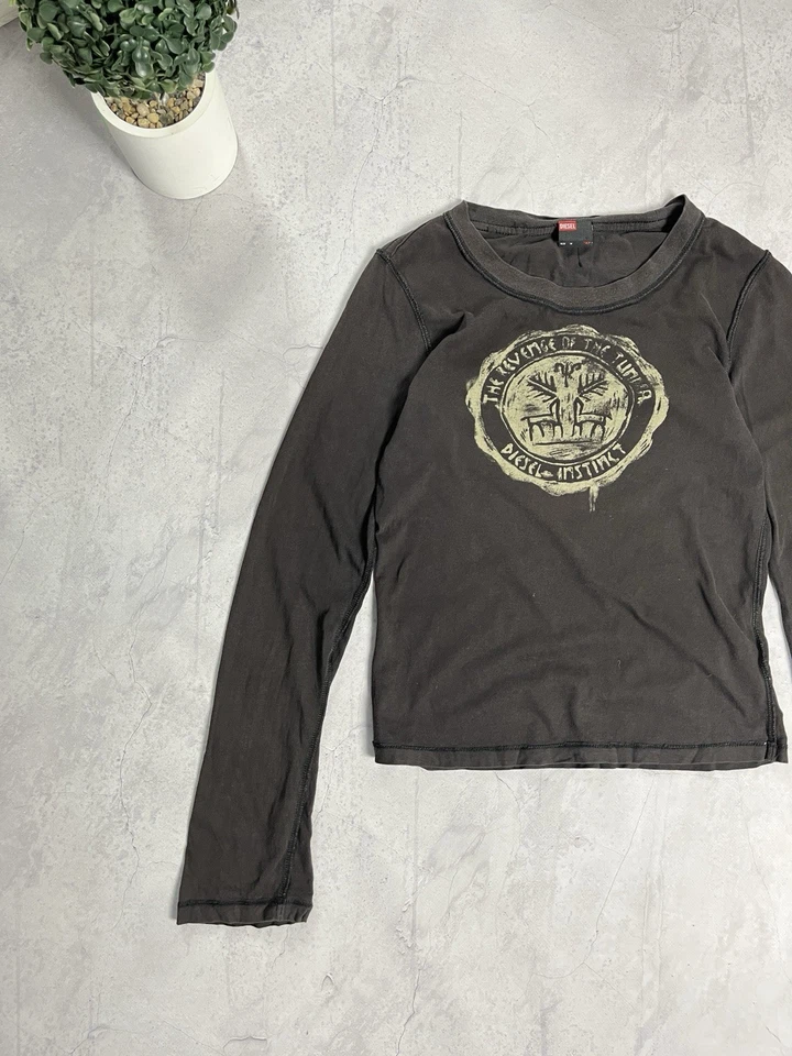 Camiseta de manga larga vintage Diesel Avant Garde para mujer descolorida talla M Foto 3 de 4