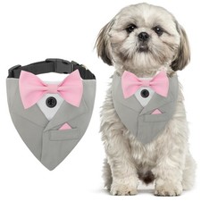 Dog Tuxedo Wedding Bandana Bow Tie Formal Costume For Birthday Holiday