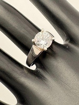 UTC 925 STERLINGSILBER 8 MM RUNDER SOLITÄR CZ RING GRÖSSE 8 HOCHZEIT VERLOBUNG 2086
