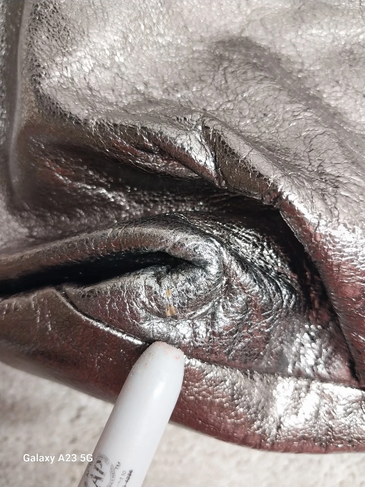 Coach Brooke borsa hobo a tracolla in pelle metallizzata argento F17165 tracolla rimovibile