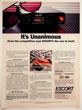 1985 Vintage ESCORT Radar Detector Cincinnati Microwave Magazine Ad Ephemera