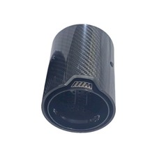 Terminale Di Scarico BMW 63 IN 93mm OUT Acciaio INOX NERO CUPOLINO IN CARBONIO 