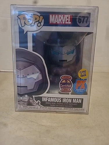 Marvel Funko Pop Infamous Iron Man Glows in the Dark ComicFest PX Exclusive #677