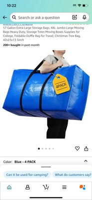 Dntorx 4 Pack Moving Totes BLUE