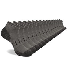 Men's Athletic Ankle Socks Moisture Wicking Cushion Sports Running Low Cut So...