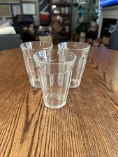 Duralex Nine Paneled Glass Tumblers 4.75” Set Of 3