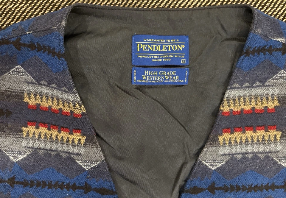 Vintage Pendleton Vest Mens Large High Grade Western Wear Waistcoat READ MORE - Image 4 of 4