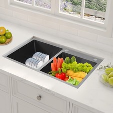 Dual Bowl Drop In Kitchen Sink Stainless Steel Sink Rectangular Kitchen Sink