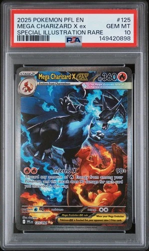 Mega Charizard X Ex PSA 10 - 125/094 - SIR - Phantasmal Flames - Pokémon