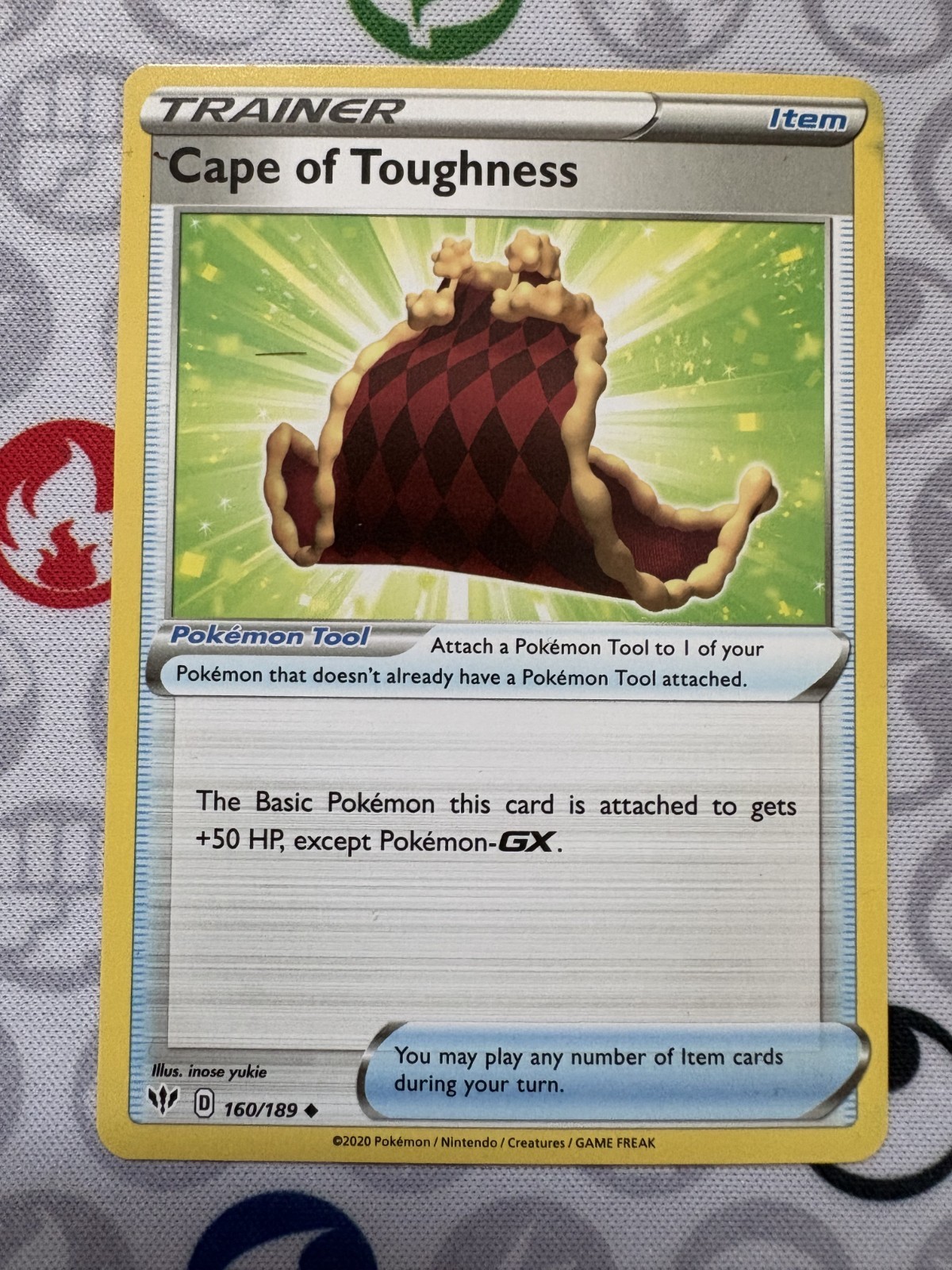 Cape of Toughness 160/189 Uncommon Darkness Ablaze Pokemon Near Mint