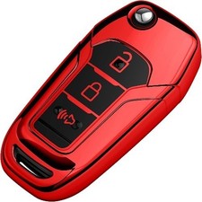 Key Fob Cover Soft TPU Full Protection Shell Key Case Compatibl Color: Red