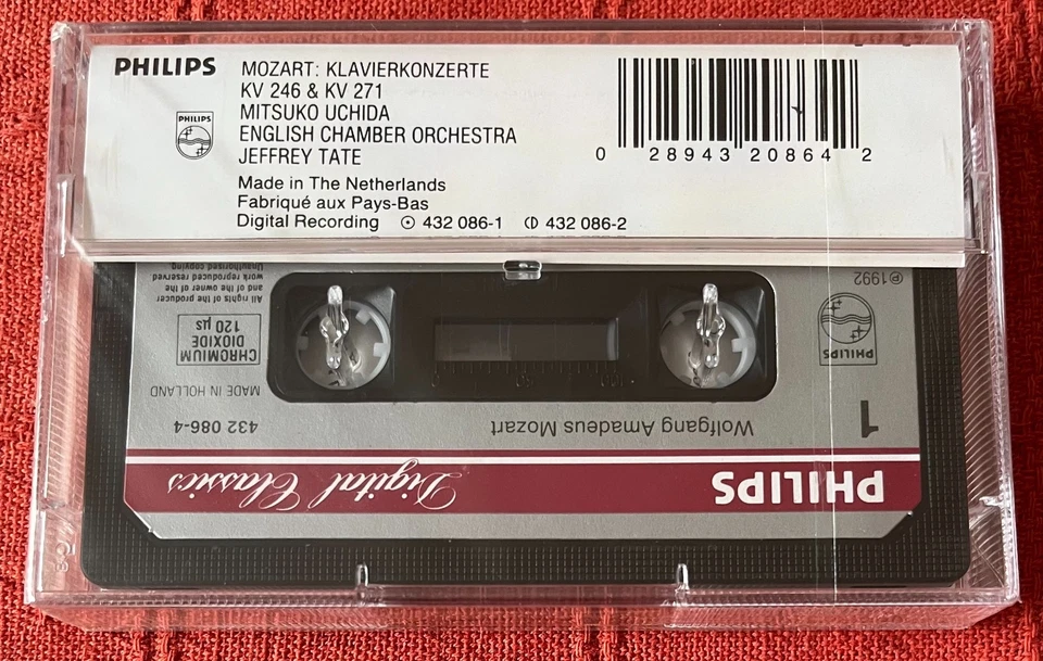 MOZART PIANO CONCERTOS NOS 8 & 9 - CASSETTE TAPE - MITSUKO UCHIDA/JEFFREY TATE - Image 2 of 3