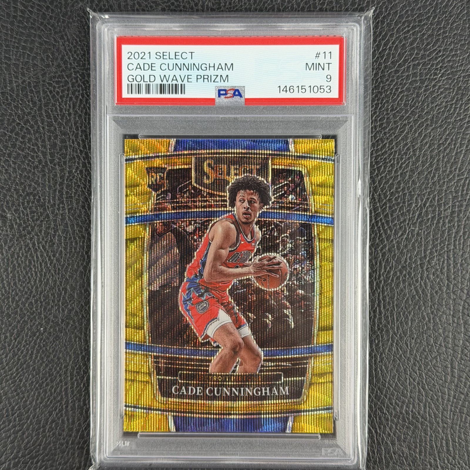 2021-22 Panini Select - Concourse Cade Cunningham #11 Gold Wave Prizm (RC) PSA 9