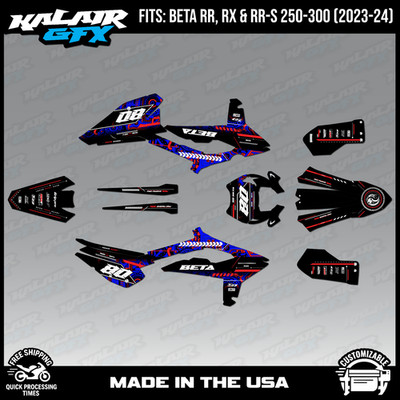 Graphics Kit for Beta RR, RX,RR-S 250 300 (2023-2024) Rift - Blue
