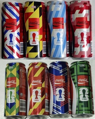 8 x NEW COCA-COLA 2026 FIFA WORLD CUP CANS COKE ZERO EMPTY CAN