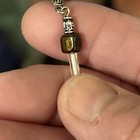 Vintage Silver Tone Cross Tech Tube Glass Earrings Pierced Wire 14p — photo 2