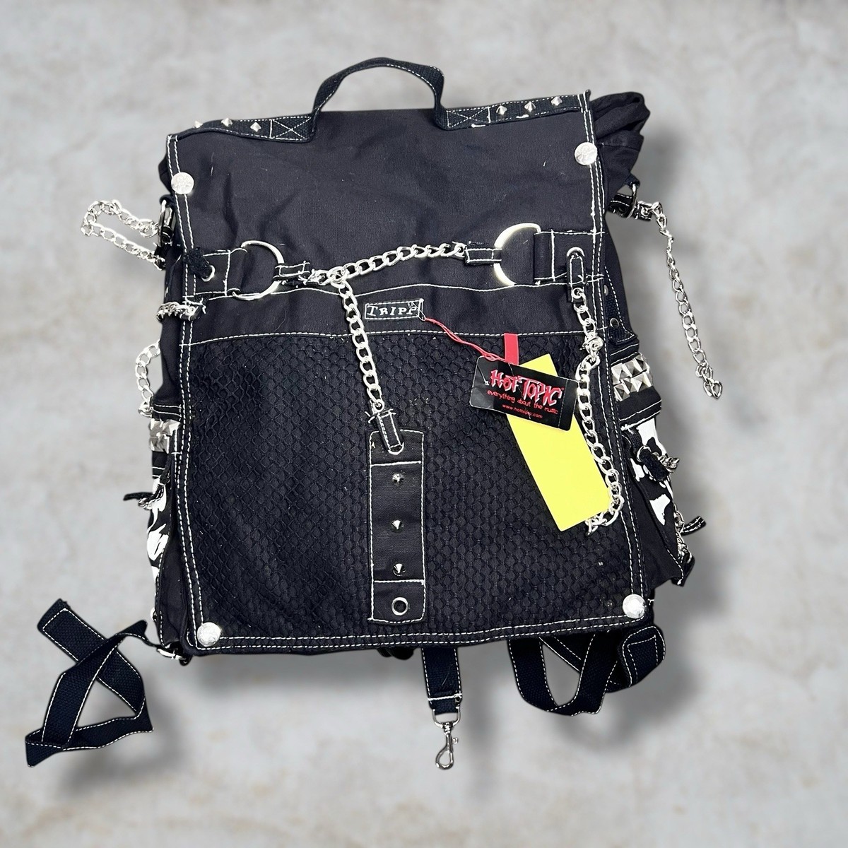 NWT Tripp NYC Goth Bag Backpack Purse Emo Chains Black Hot