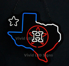 10" Vivid Houston Astros Texas Neon Sign Light Lamp Beer Bar Wall Decor Room