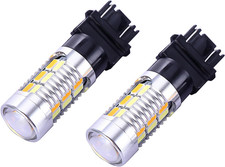 2 Pack 3157 LED Switchback Bulbs White Amber Turn Signal Parking Light