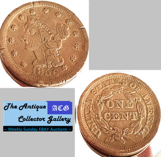 1856 US Braided Hair Liberty Head Large Cent🪙Early Copper Penny🪙