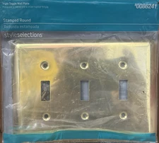 Style Selections 3-Gang Toggle Switch Wall Plate - Polished Brass - 0086241