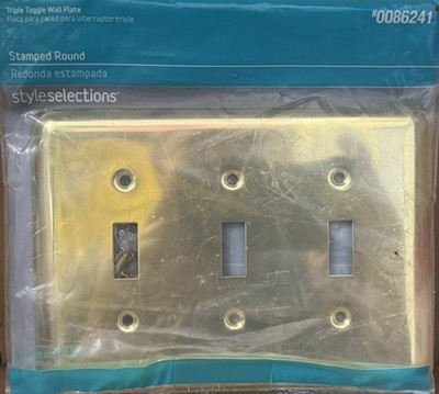 Style Selections 3-Gang Toggle Switch Wall Plate - Polished Brass - 0086241