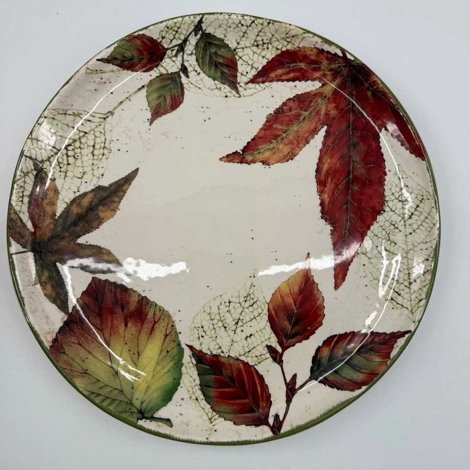 Pier 1 Imports Ashville Hoja Impresión Cena, Ensalada Plato Tazón Set Acción de Gracias Foto 2 de 4