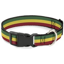 Plastic Clip Collar Rasta WIDE-Large 20-31"