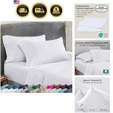 Standard Queen Size Pillowcase Set - 400 Thread Count, 100 Cotton Sateen, Se...