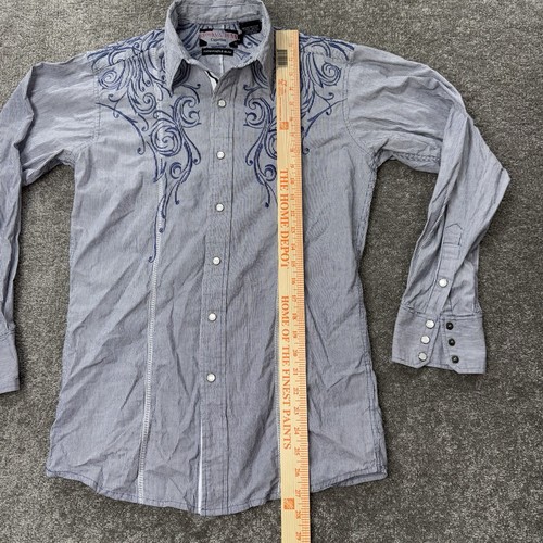 Camisa Occidental Brooks & Dunn Panhandle Delgada Perla Bordada a Presión Pequeña Vaquera - Imagen 8 de 14