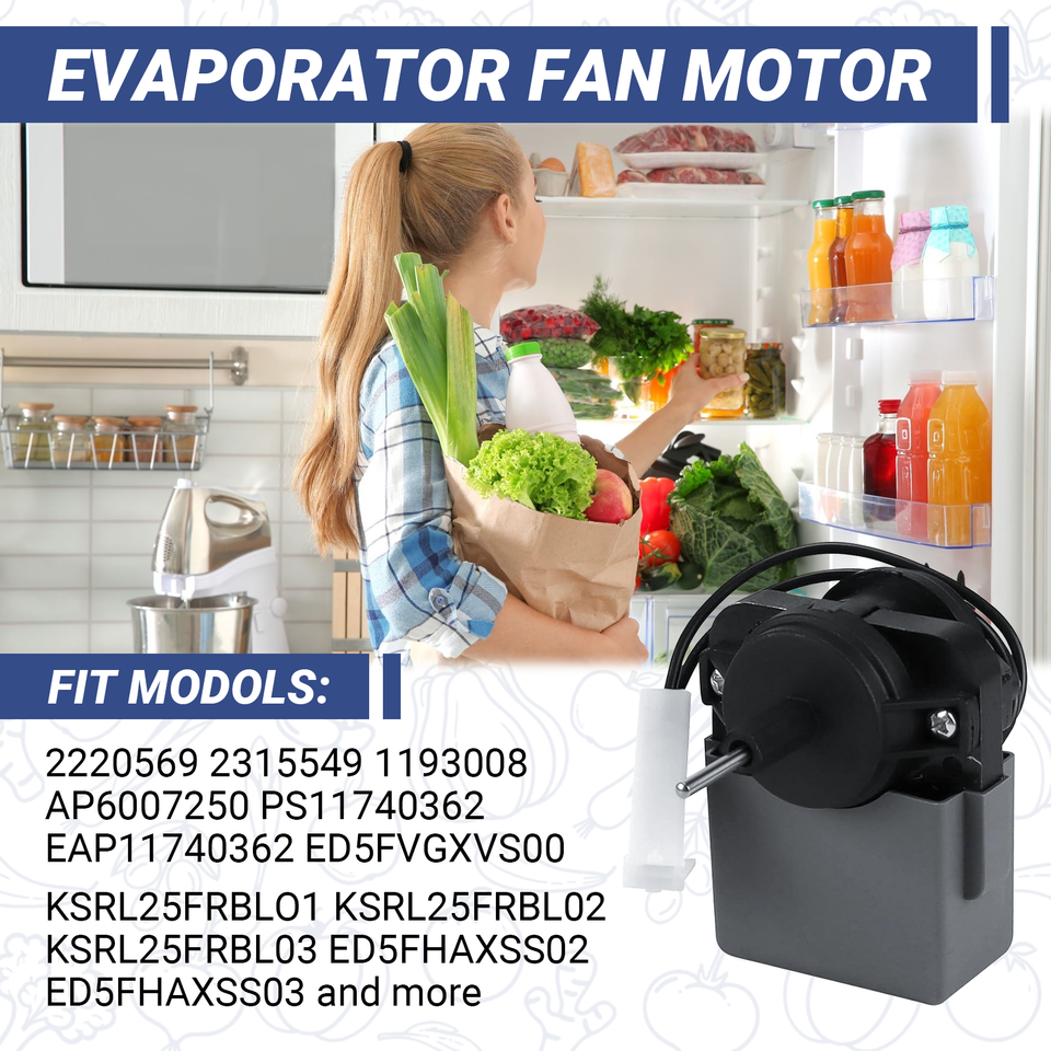 2315549 Refrigerator Evaporator Fan Motor Replaces WP2315549 2220569 ...