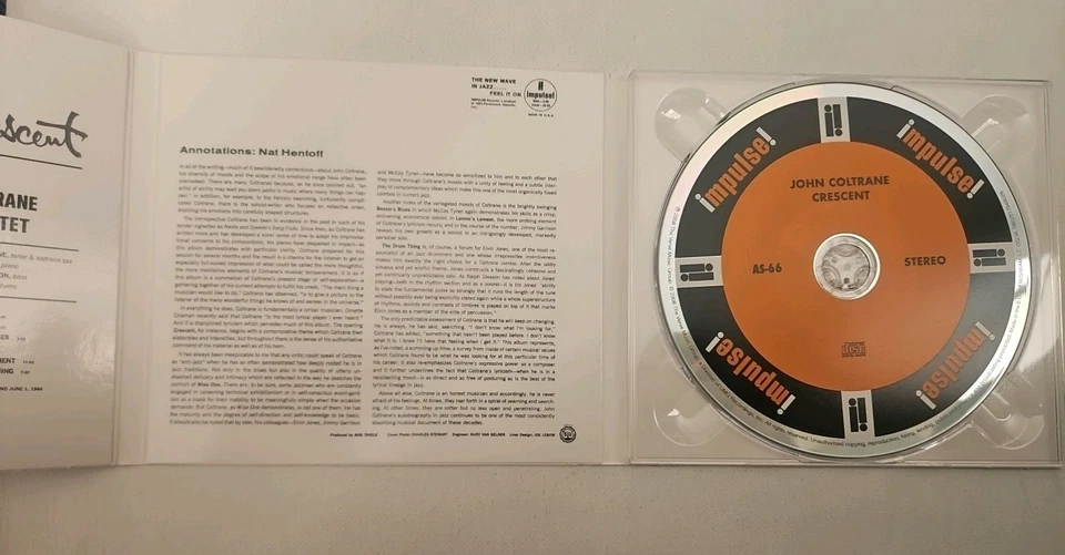 John Coltrane-Crescent CD Impulse! Post-Bebop Tenor Sax Elvin Garrison Elvin Foto 4 de 4