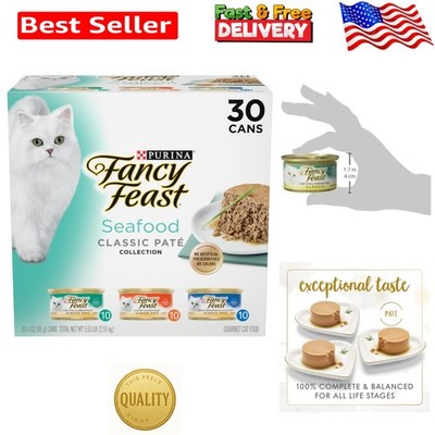 30 Can Purina Seafood Feast - Grain-Free Cat Food Variety for Health & Flavor