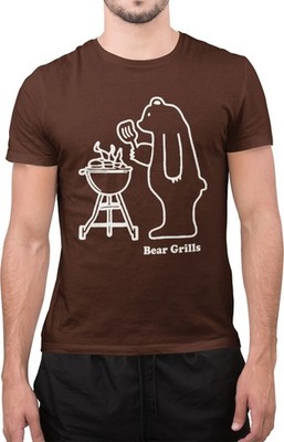 Lustiges BBQ Barbecue T-Shirt Bear Grills