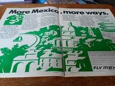 1981 More Mexico More Ways Fly Mexicana 2 Page Magazine Ad