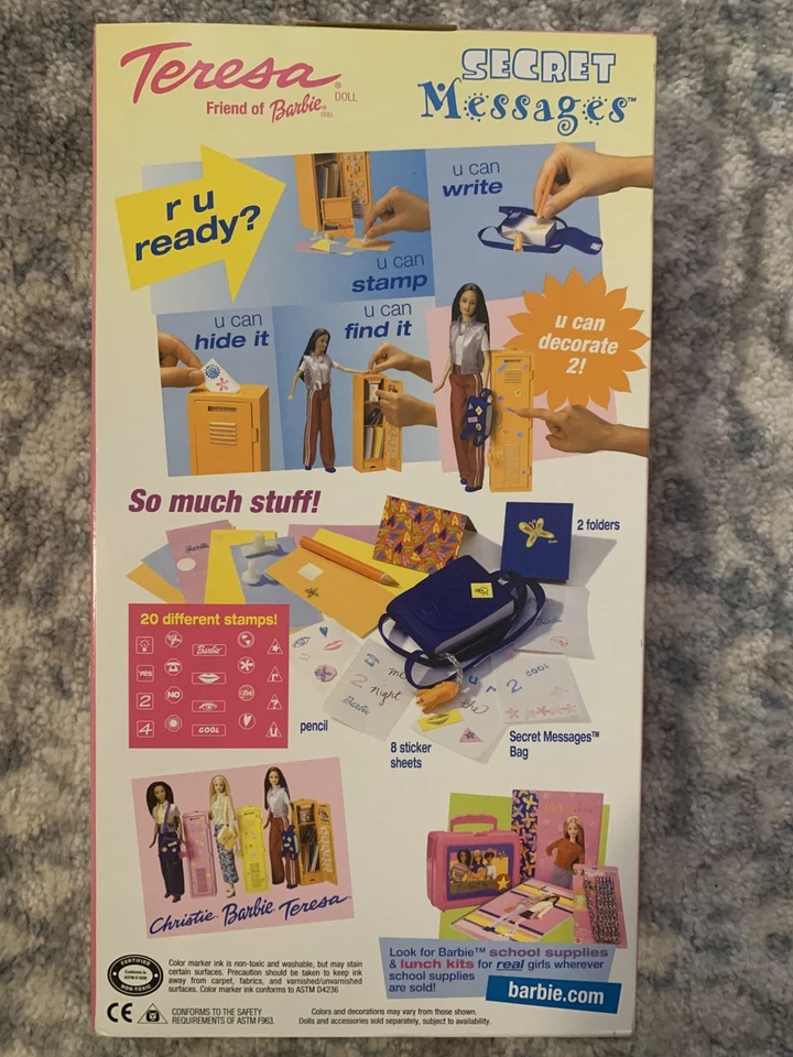 MENSAJES SECRETOS TERESA AMIGA DE BARBIE MATTEL 1999 DE COLECCIÓN NUEVOS EN CAJA # 26424 Foto 2 de 3