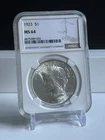 1923 Peace Silver Dollar $1 MS64 NGC Graded Coin