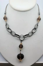 Silpada Sterling Silver Retired Chain & Multi Bead Pendant Necklace w/ Box