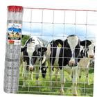 Thickened Farm Fence 4x164Ft, Galvanized Cattle Fence with Red Warning Line on