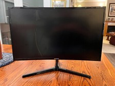 Cracked Screen Samsung Essential 27" Curved LED Monitor - Black LC27F396FHNXZA 