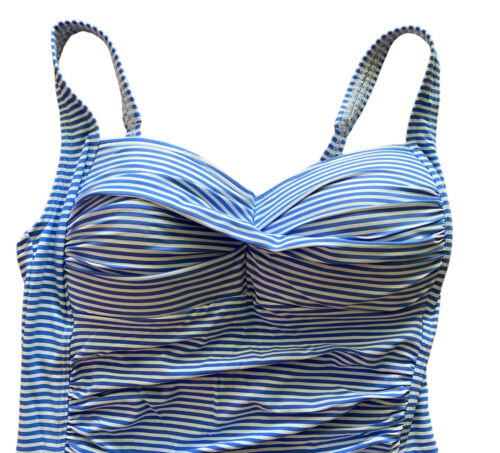 Nip Tuck Womens One Piece Swimsuit Lt Blue White Tummy Control Size Small - Picture 2 of 7