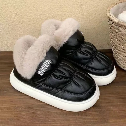 New Winter Warm Snow Boots 2023 Fur Short Non-slip Slippers High Top Bread Shoes - Picture 46 of 46