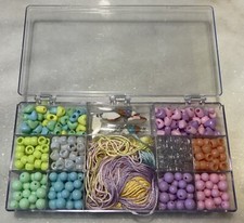 Bead  Jewelry Making Kit 11oz Total Weight Hearts  Circular Beads With String