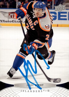 Mark Streit - Signed 2011-12 Upper Deck Series 2 Arena Card #NYI-6