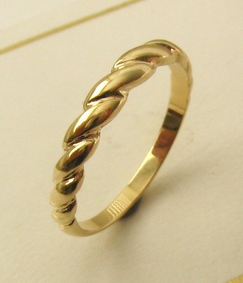 GENUINE  9ct  9K  SOLID  YELLOW  GOLD  TWIST  DRESS  RING 